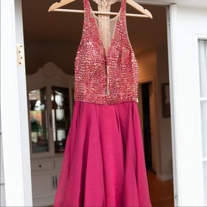 SHERRI HILL FUSCHIA PINK HOMECOMING PROM DRESS